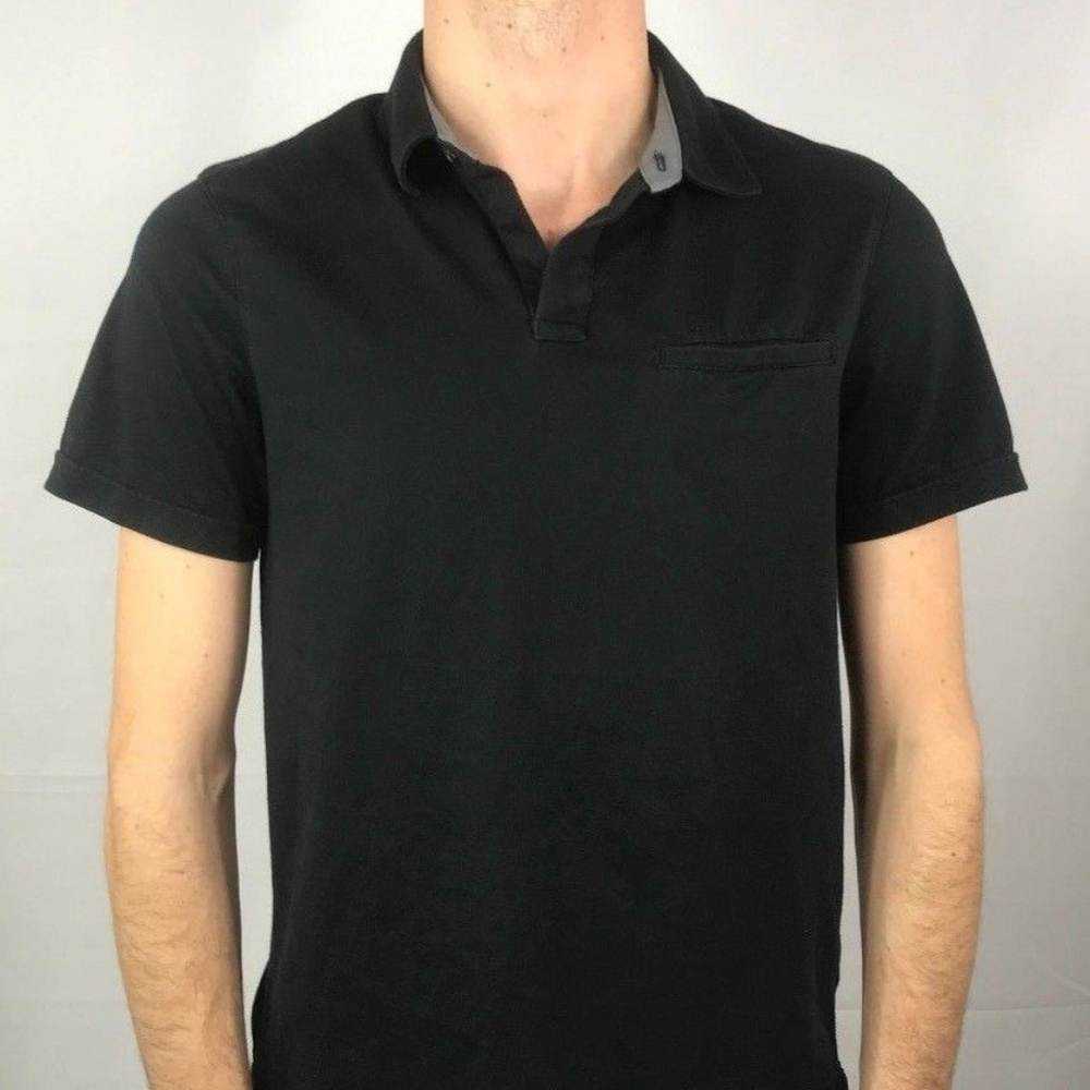 Banana Republic Men's Pima Polo Black Short Sleeve